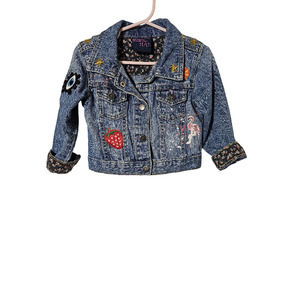 Toddler Girls Hand Painted Denim Jacket 2T